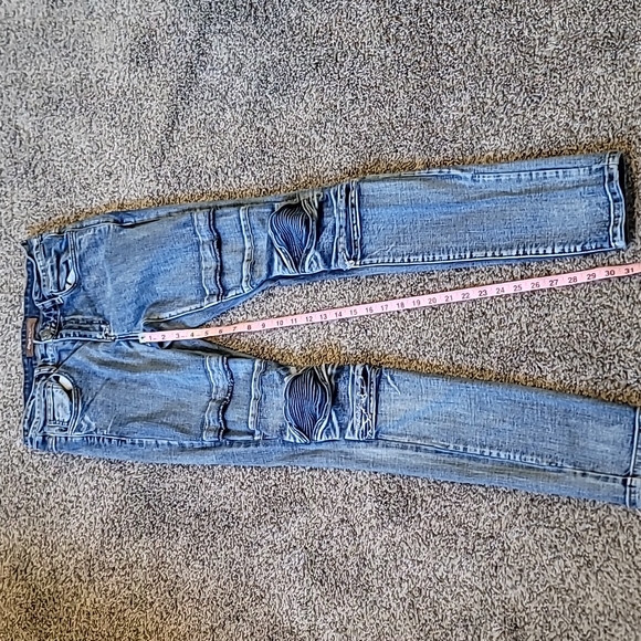 STUNNING CRYSP ACID WASH MOTO SKINNY JEANS - Picture 3 of 12